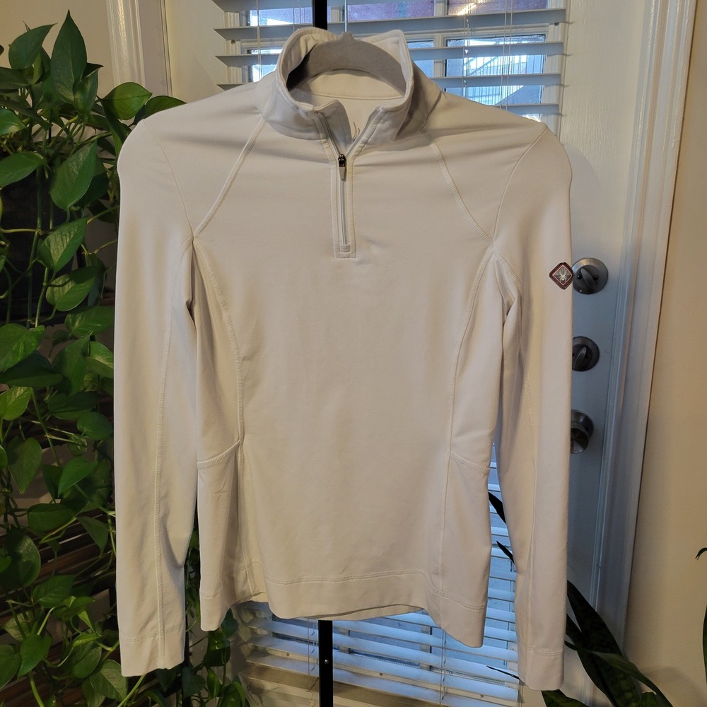 Spyder Womens Quarter Zip Pullover White Mock Neck Base Layer XS